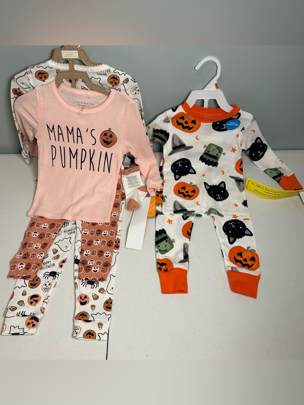 Halloween Pajama Bundle NWT Size 12 Months Lot of 2 Sets Mama’s Pumpkin